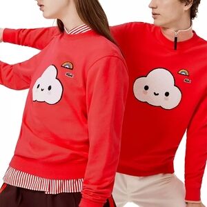 Lacoste X Friends With You Unisex Sweatshirt (Energy Red, Size XS)
